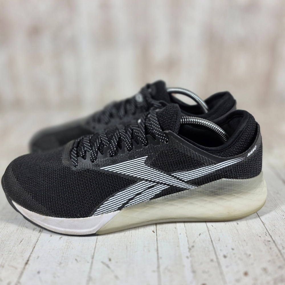 Reebok Nano 9 CrossFit Mens Training Shoes Black White FU6826 Size 11.5